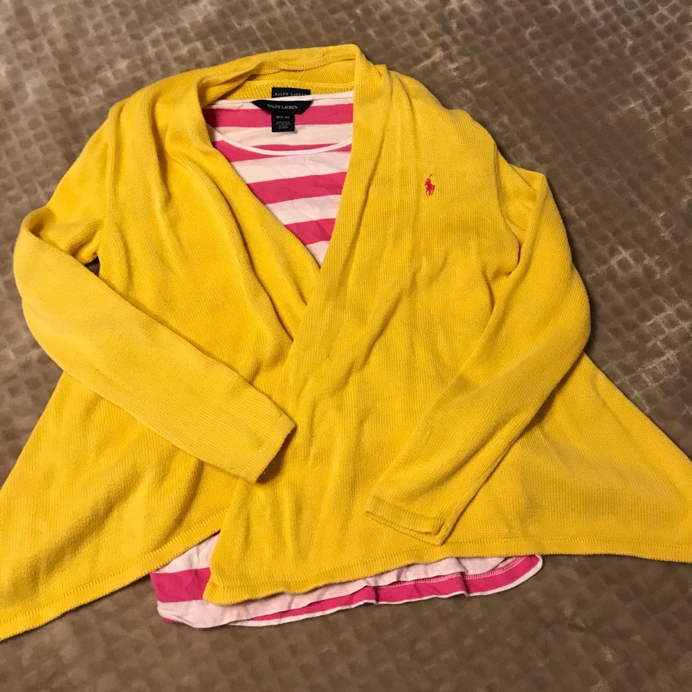 Ralph Lauren Polo Girls size 8 / 10 pink yellow