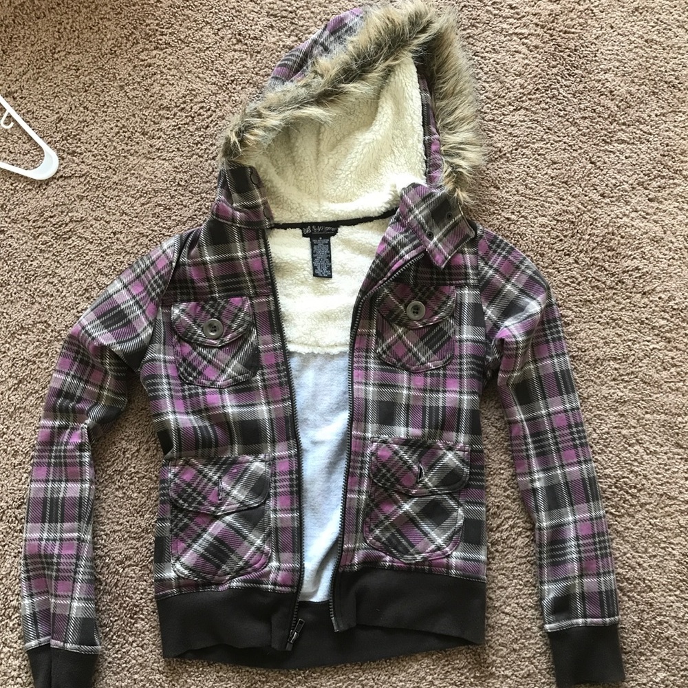 Plaid zip up Jacket