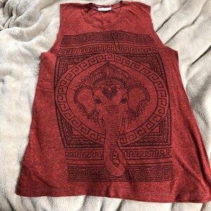 Burnt orange elephant top from urban outfitters