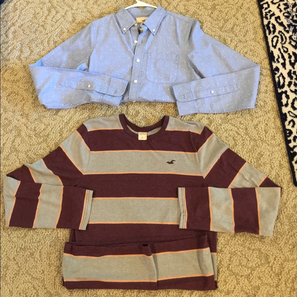 SET OF 2 HOLLISTER LONG SLEEVE SHIRTS SIZE MEDIUM