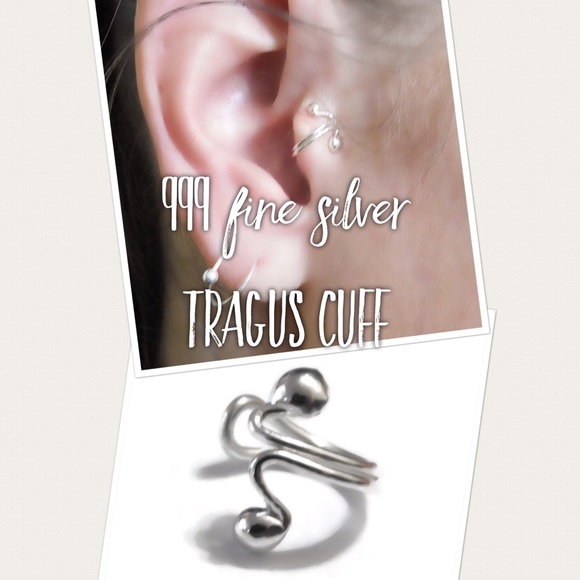 925 sterling silver Fake Tragus clip on earring - Picture 5 of 8