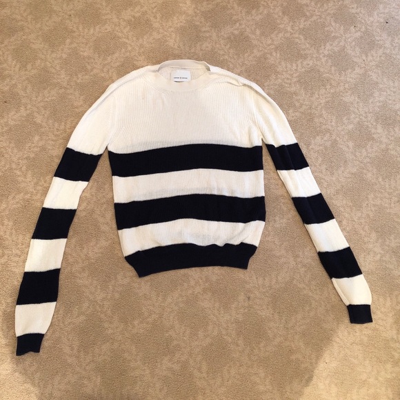 Blue and white striped samsoe and samsoe sweater! - Picture 1 of 3