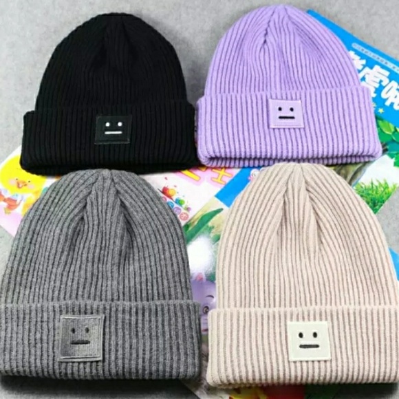 ⚡ Emoji Meh knit beanie hat - Picture 2 of 3