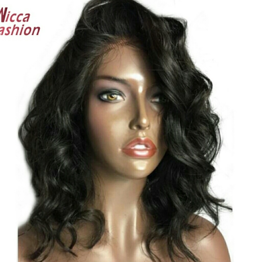 Black curly wig