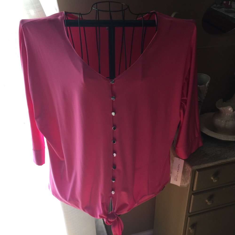 SIZE 2X NOTATIONS NWT PINK BLOUSE