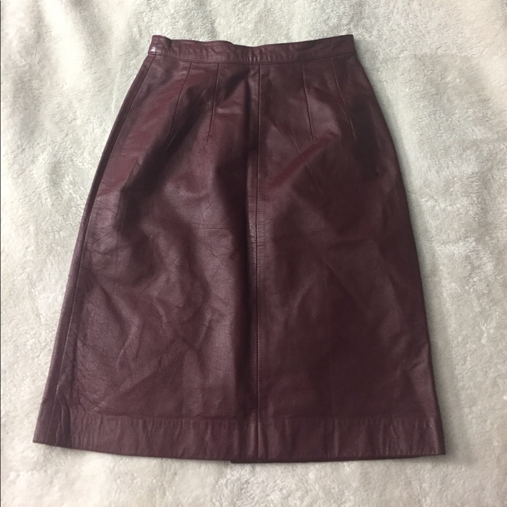 Vintage Oxblood Leather Skirt