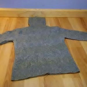 Gray fuzzy turtle neck