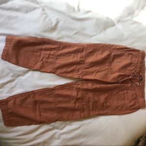 J. Crew coral linen pants