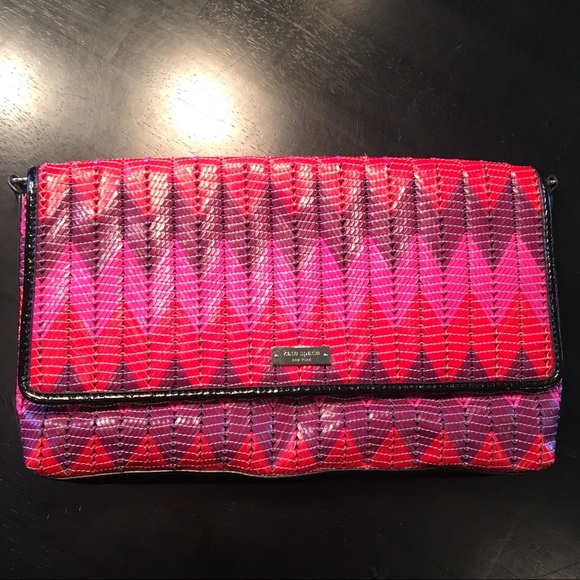 Kate Spade Over Sized Chevron Clutch - Picture 3 of 6