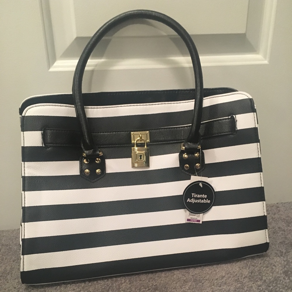 Black and white tote