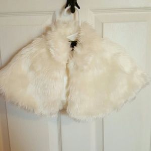 White Faux Fur Cape
