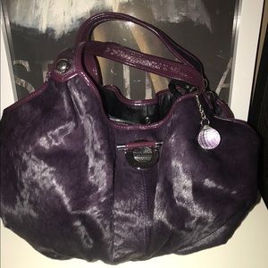 Tarah Smith pony hair/patent hobo handbag