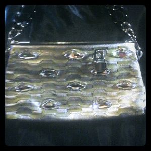 Gun Metal Patent   Leather   Purse w/  Enormously