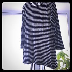 Black & White striped cotton tunic SZ L
