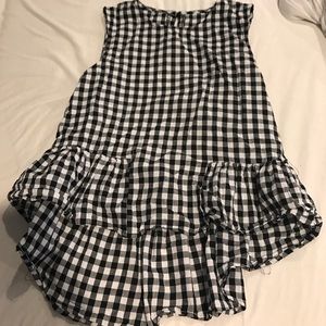 Brand new ruffle back gingham top
