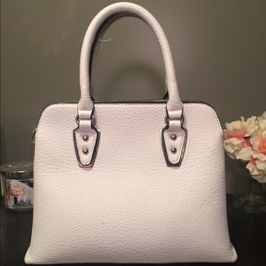 Faux leather white satchel