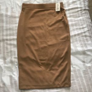 F21 Camel Pencil Skirt Sz M