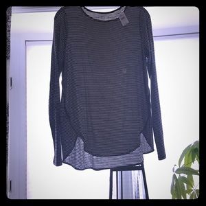 NWT Loft black and white striped tunic tee SZ M