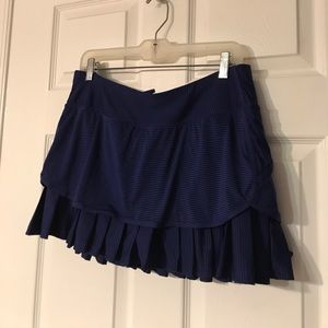 Athleta cobalt/navy striped skort