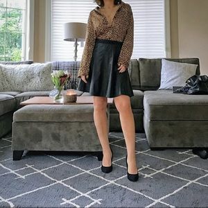 Rebecca Taylor Faux Leather Skirt! Vegan friendly!