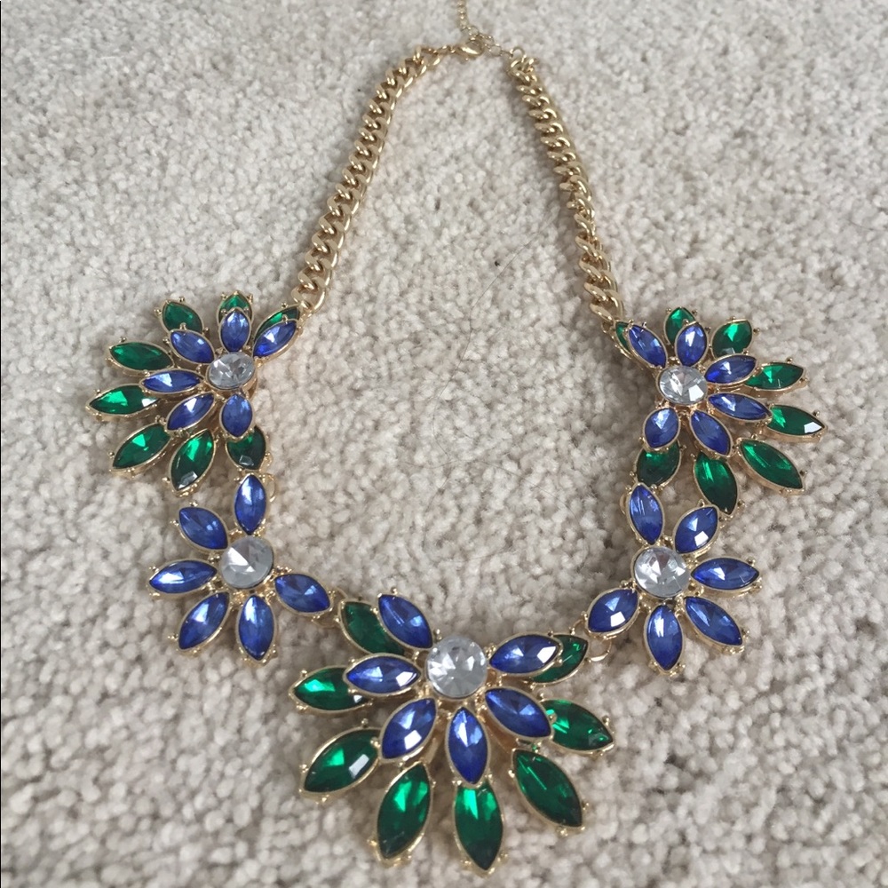Bauble Bar Statement Necklace - Blue and Jade Tone