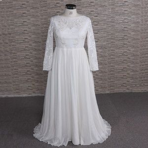 new long sleeves wedding dress