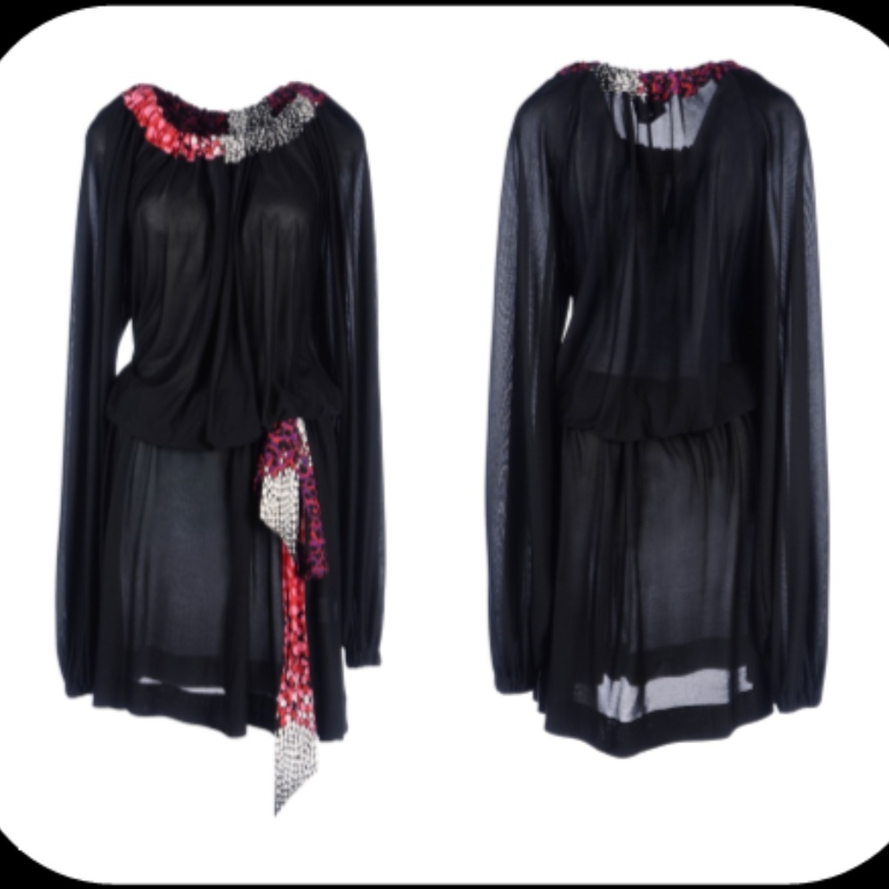 Yves Saint Laurent Knee-Length Black Jersey Dress