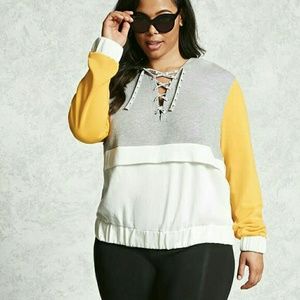 Forever 21 Unedited colorblock hoodie