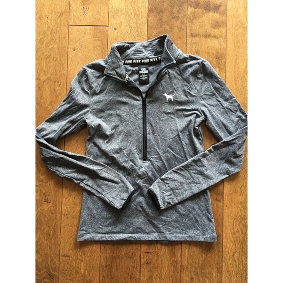 SOLD • VS PINK Gray Half Zip Athletic Top! - Picture 1 of 2