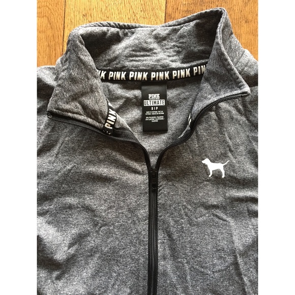 SOLD • VS PINK Gray Half Zip Athletic Top! - Picture 2 of 2