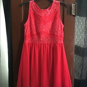 Target Xhilaration Hot Pink Lace & Chiffon Dress