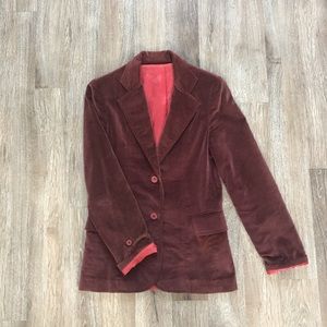 Vintage Burgundy Velvet Blazer