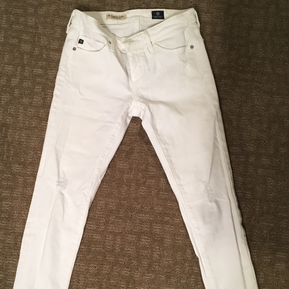 Ag the legging super skinny ankle jean white sz 24