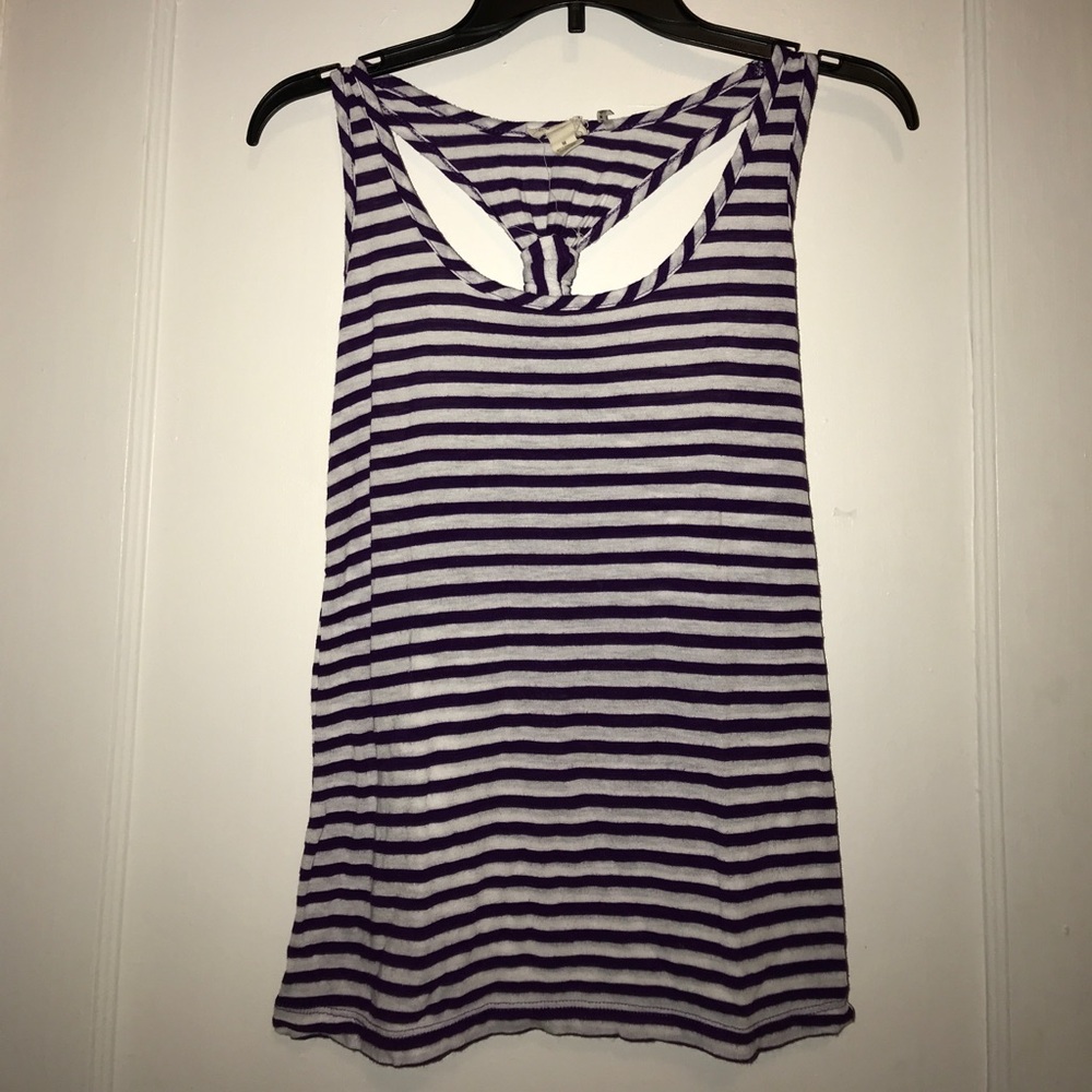 Purple and white tank top