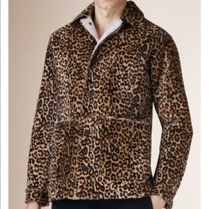Men’s Burberry Animal Print Shearling Cropped Coat