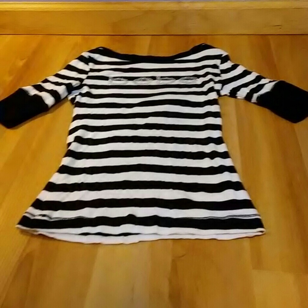 Black and white bebe shirt