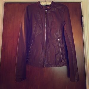 Faux Tan Leather Jacket