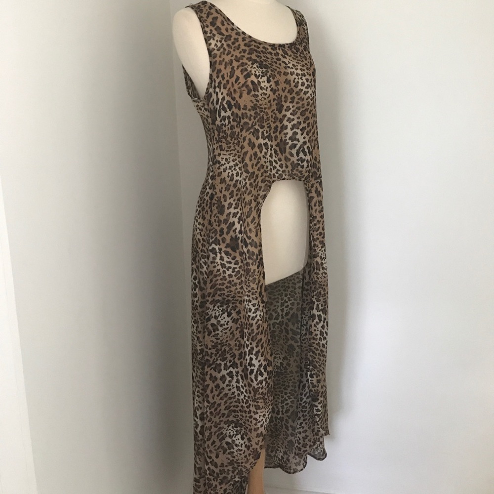 animal print high and low tunic top