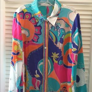 Multi colored silk blouse