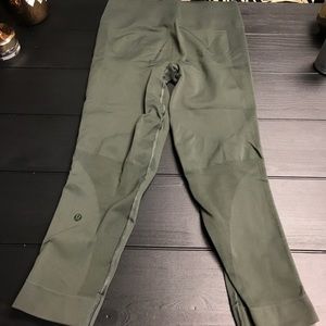 Olive green Lululemon crops