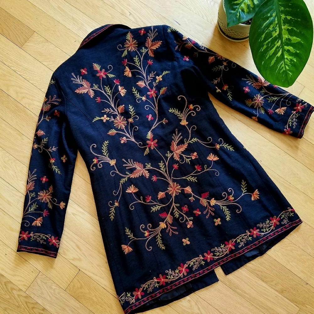 Heavily Embroidered Tapestry Silk Dress Jacket