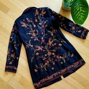 Heavily Embroidered Tapestry Silk Dress Jacket