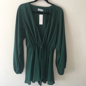 Nasty gal green romper size medium