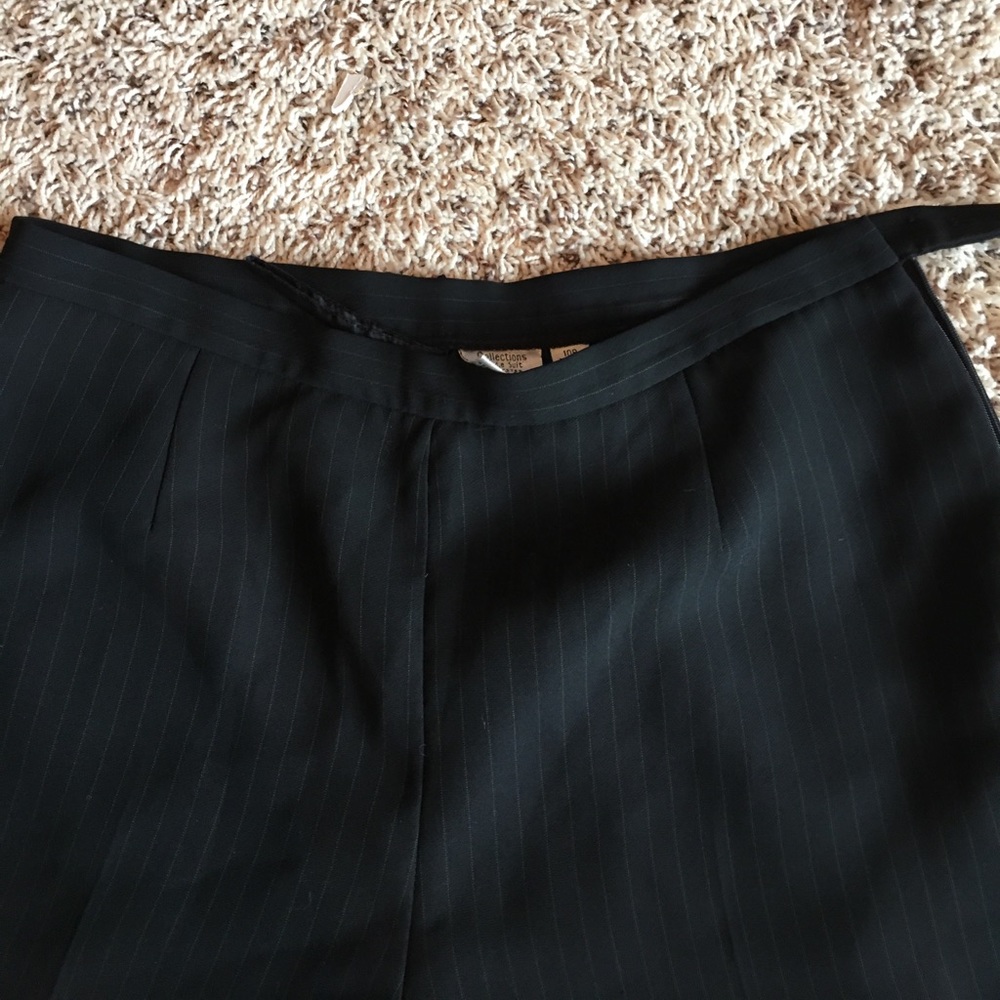 Lined side zip black with pin stripe trousers