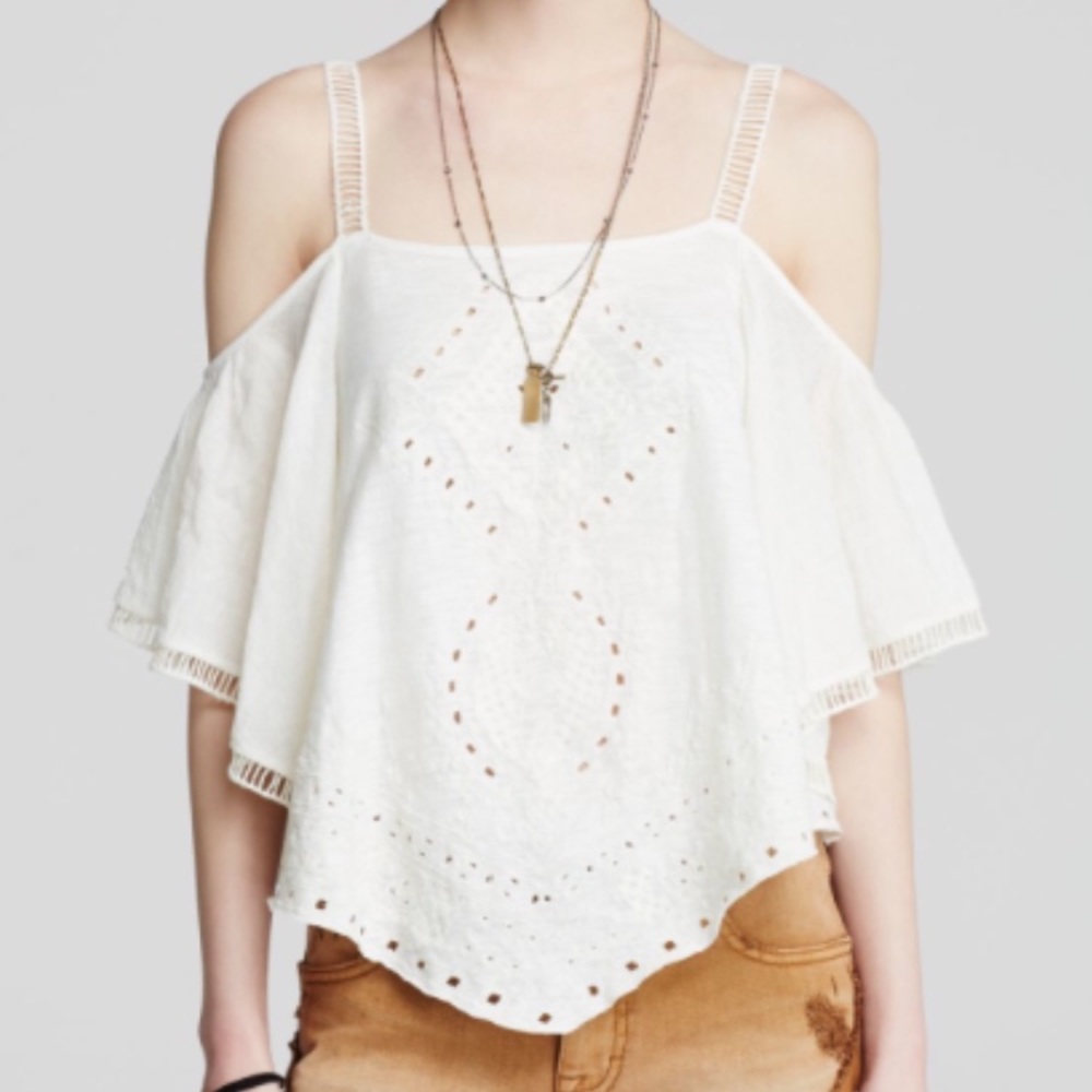 Free people white toosaloosa dahlia cutout top XS
