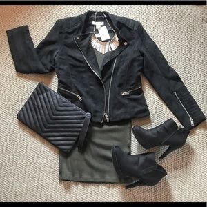 H&M Faux Suede Moto Jacket