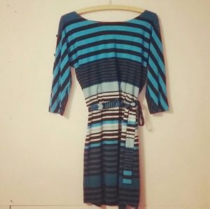 {Guess} Blue striped cocktail dress