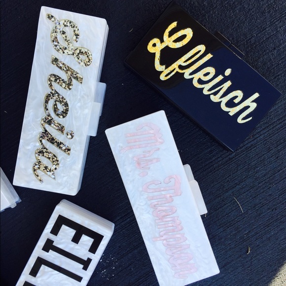 Custom name Acrylic Box clutch
