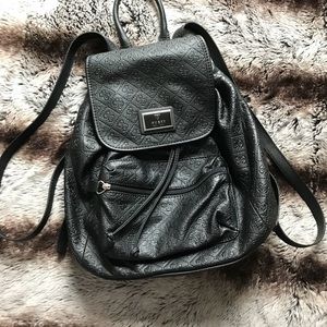 Guess faux leather black backpack