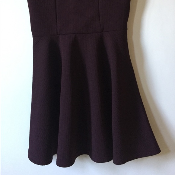 Topshop Maroon Mini Fit and Flare Dress - Picture 5 of 8